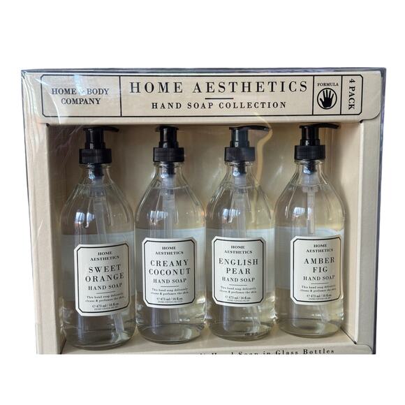 Home Aesthetics Hand Soap in Glass Bottles with Incredible Fragrances (4 Pack) - Picture 1 of 2